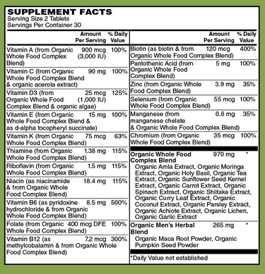 Certified Organic Whole Food Men’s Multi